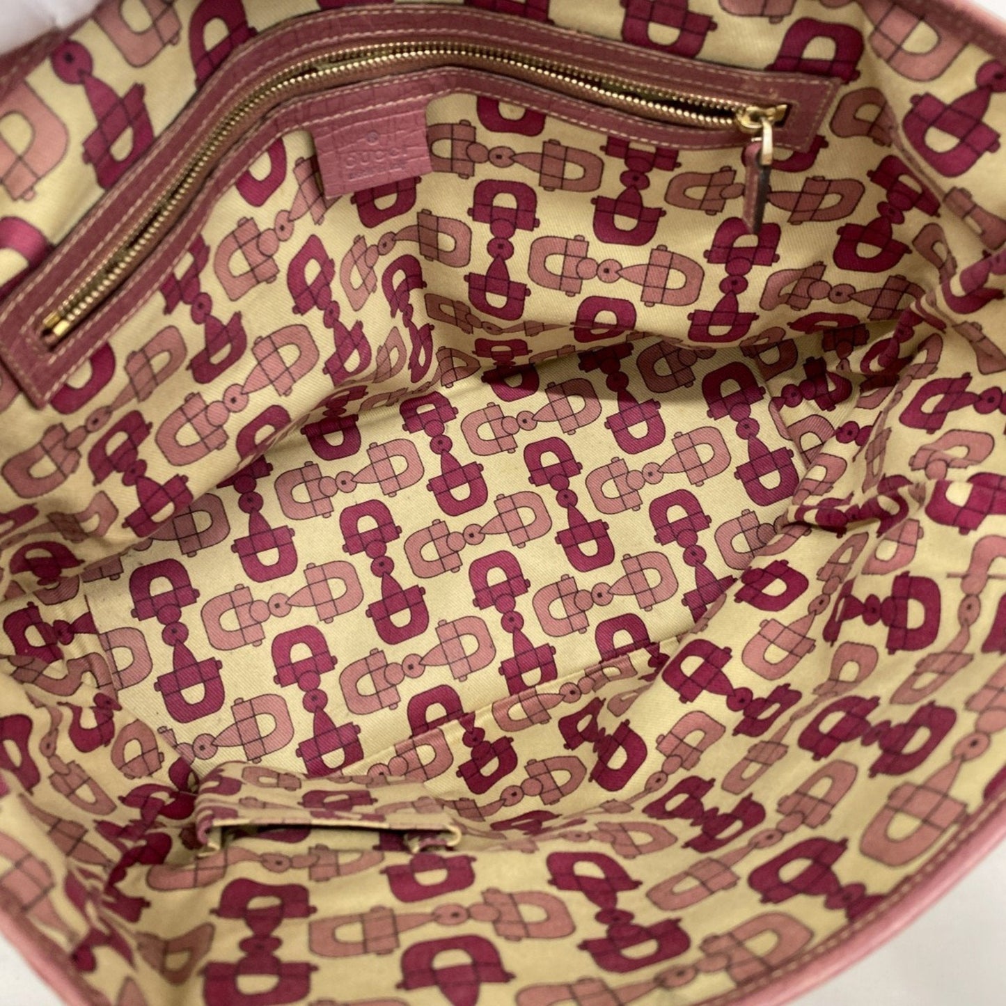 Gucci Beige Pink Canvas Tote Bag (Pre-Owned)