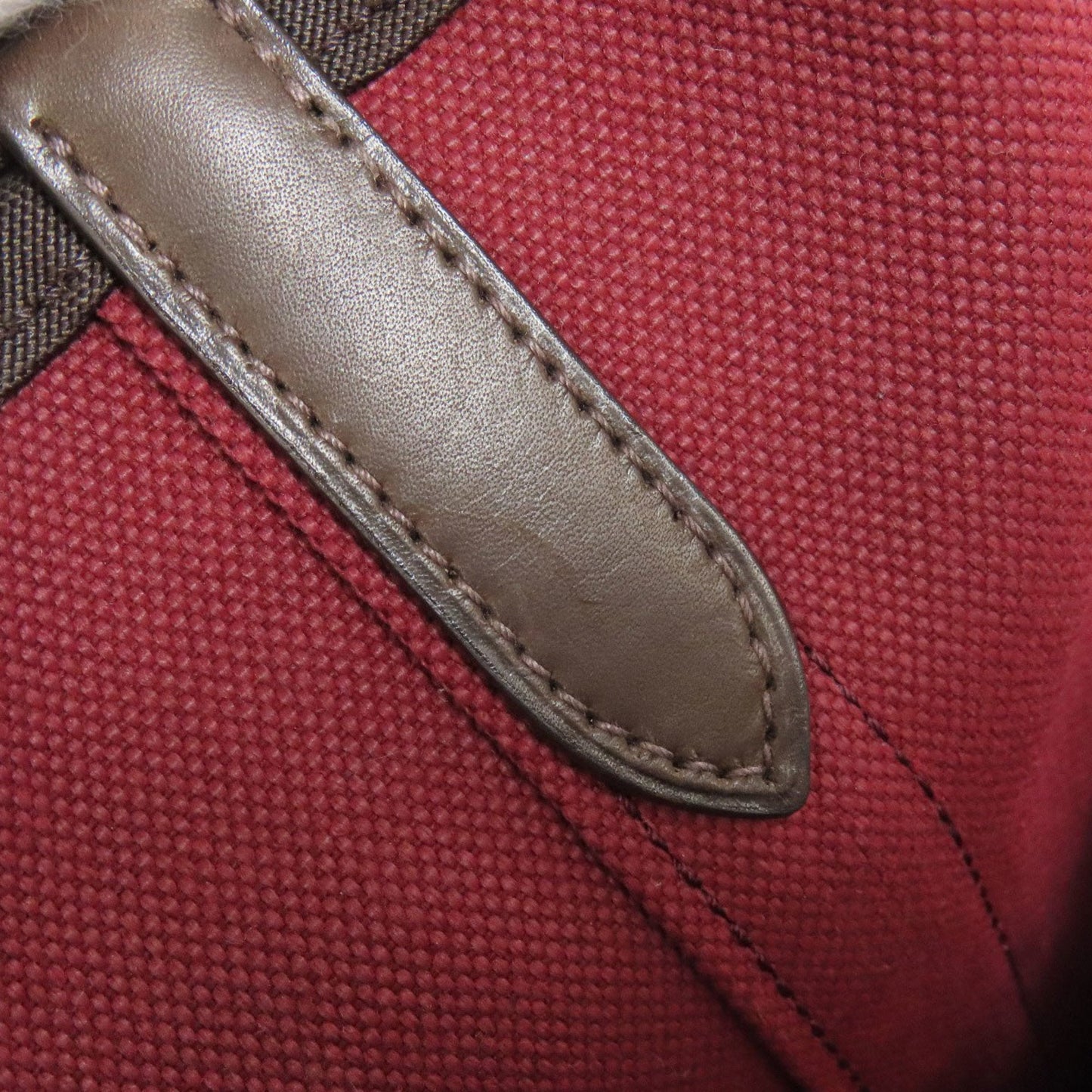 Hermes Bordeaux Brown Canvas Tote Bag (Pre-Owned)