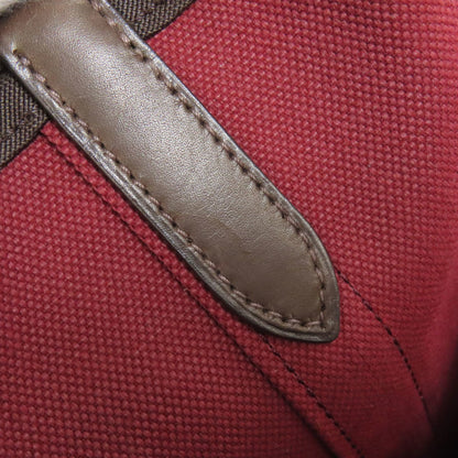 Hermes Bordeaux Brown Canvas Tote Bag (Pre-Owned)