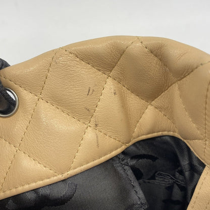 Chanel Beige Black Leather Tote Bag (Pre-Owned)