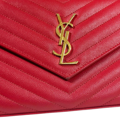 Saint Laurent Red Color Leather Chain/Shoulder Wallet (Pre-Owned)