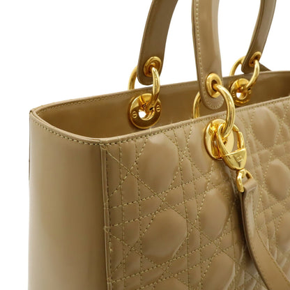 Christian Dior Lady Dior Beige Leather Handbag Tote Bag (Pre-Owned)