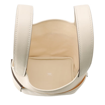 Hermes Picotin Silver Swift Leather Handbag Tote Bag (Pre-Owned)