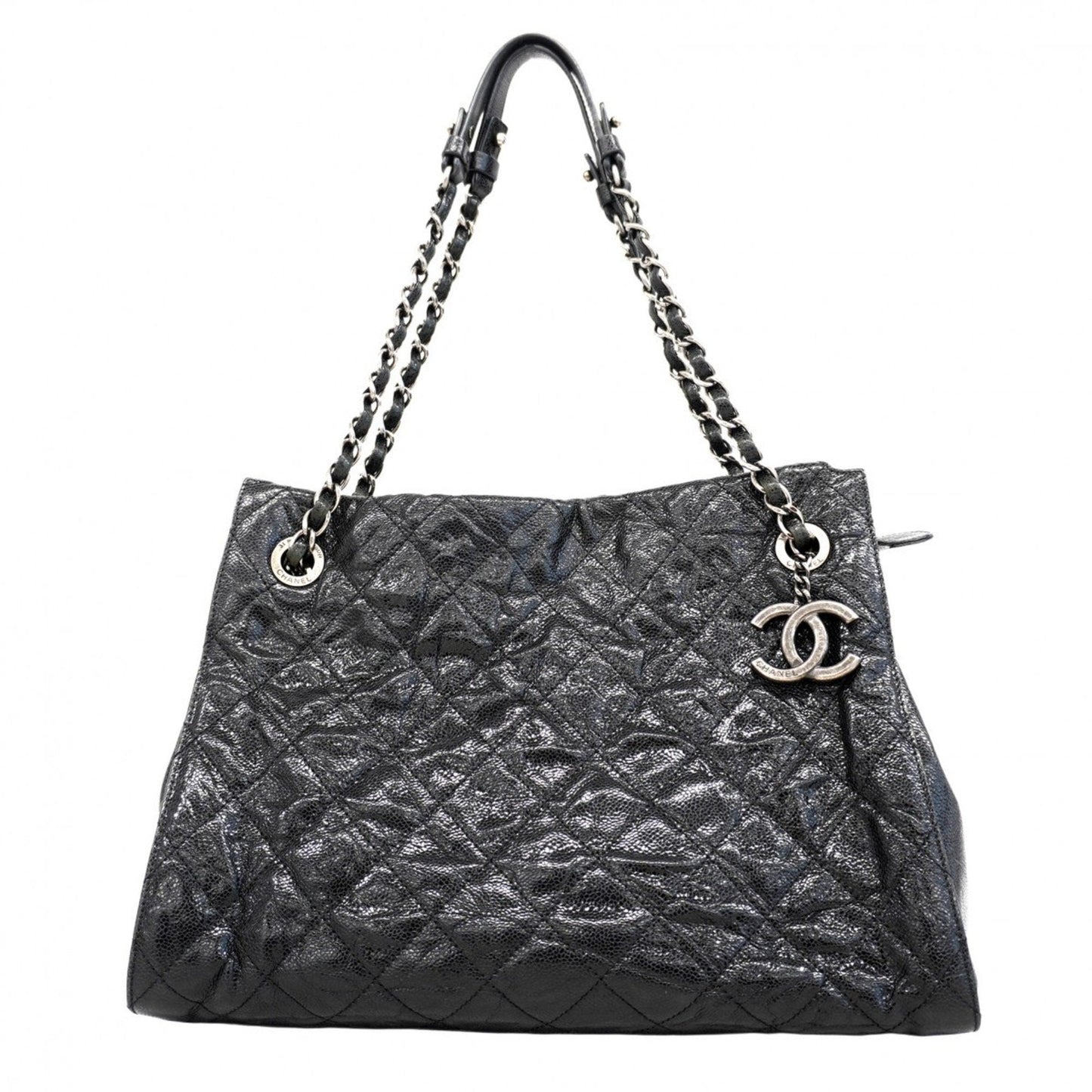 Chanel Black Grained Calfskin Tote Bag (Pre-Owned)