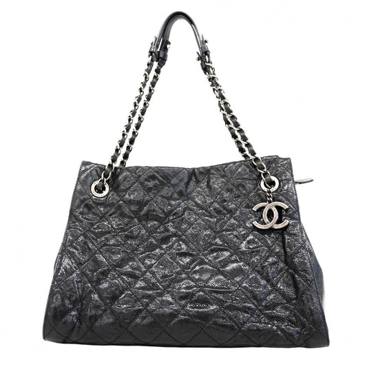 Chanel Black Grained Calfskin Tote Bag (Pre-Owned)