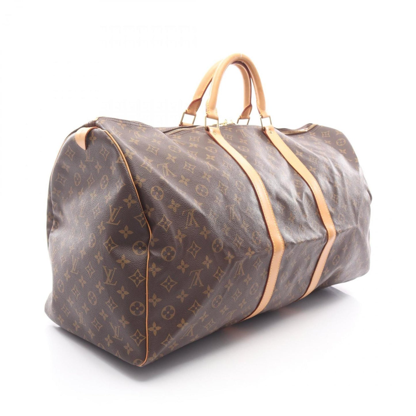 Louis Vuitton Brown Pvc Leather Boston Bag (Pre-Owned)