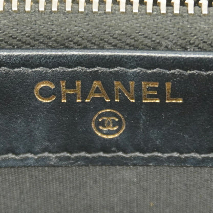 Chanel Black Grained Calfskin Chain/Shoulder Wallet (Pre-Owned)