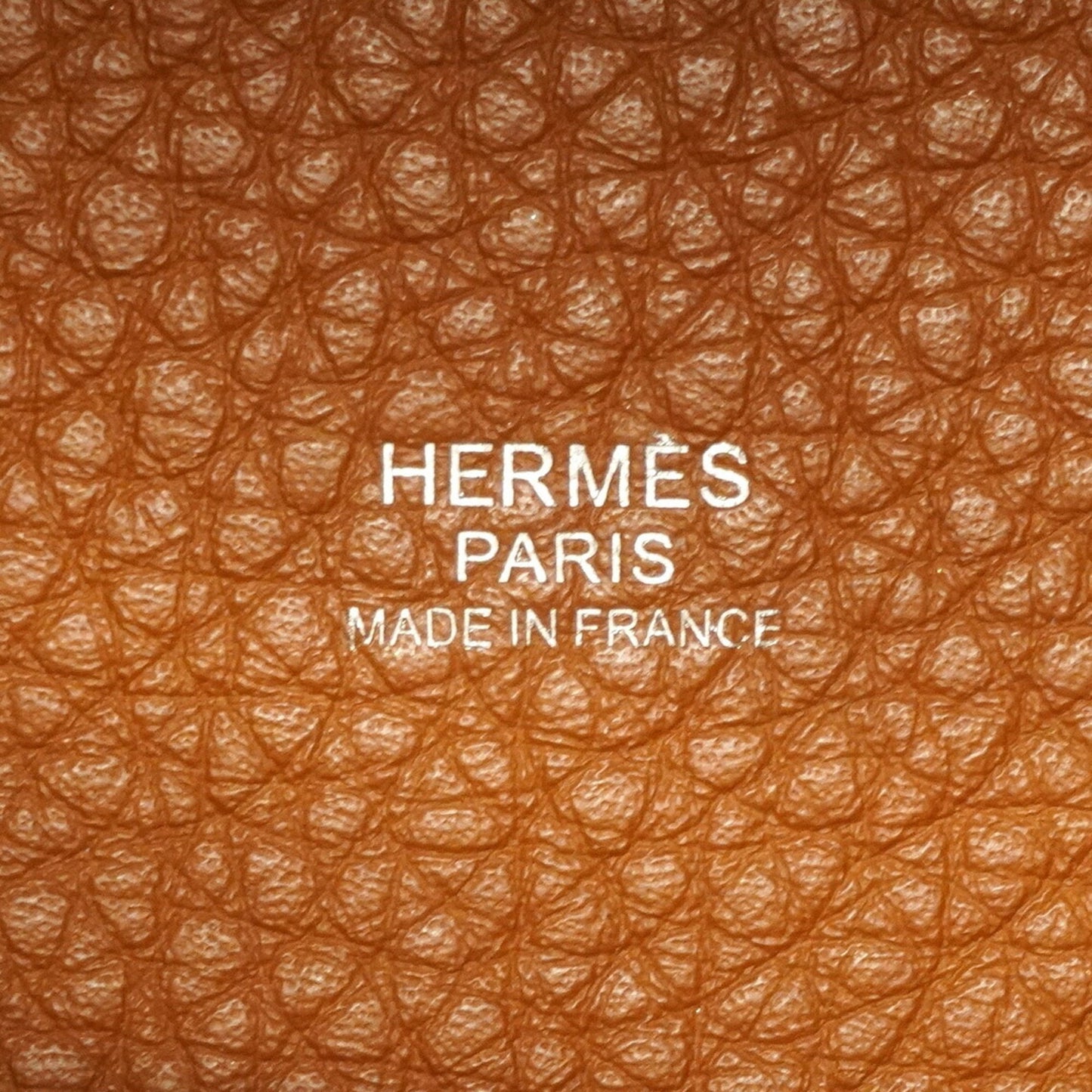 Hermes Gold Taurillon Clemence Leather Handbag (Pre-Owned)