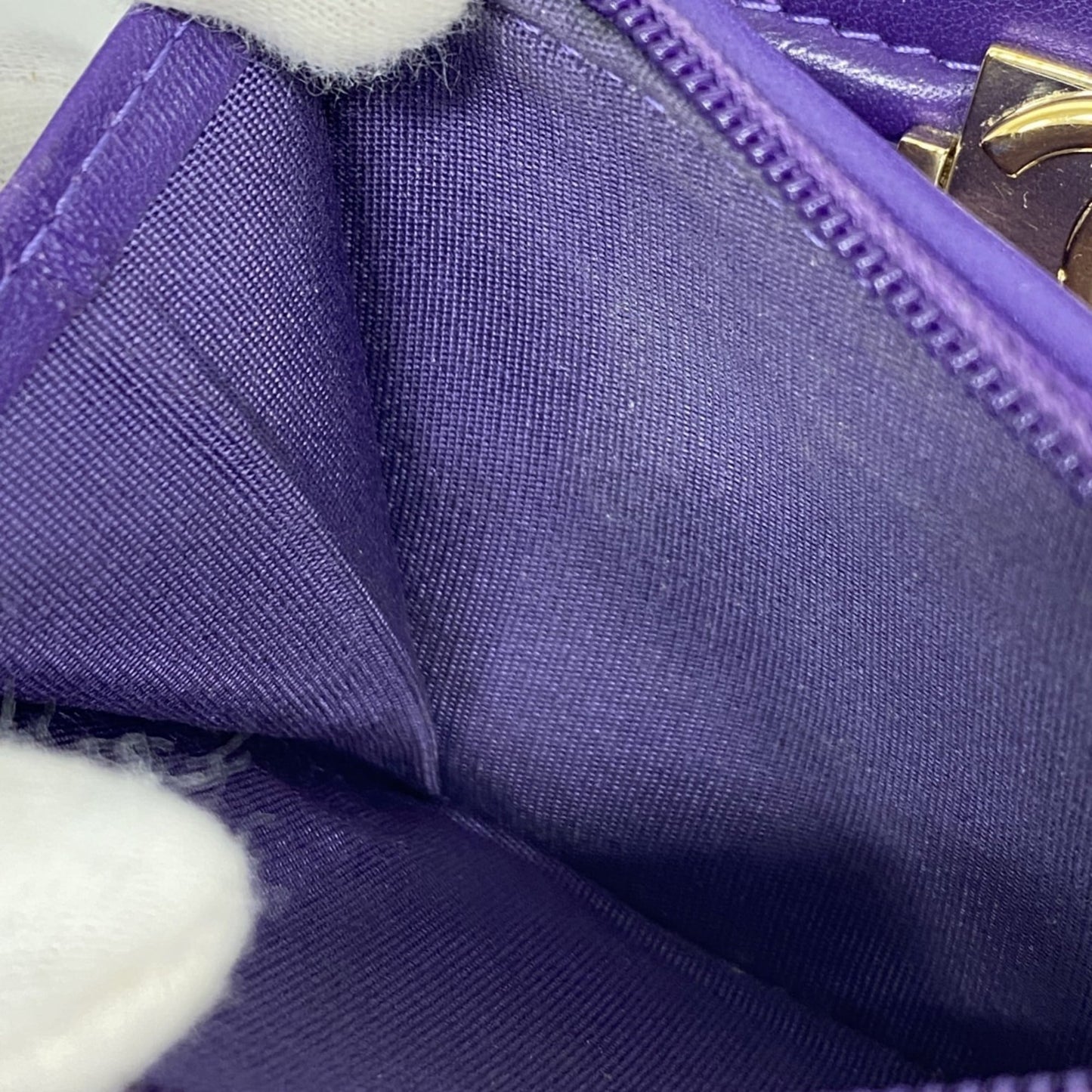 Chanel Purple Leather Wallet (Tri-Fold) (Pre-Owned)