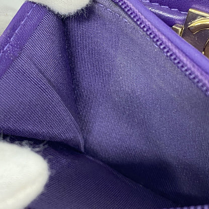 Chanel Purple Leather Wallet (Tri-Fold) (Pre-Owned)