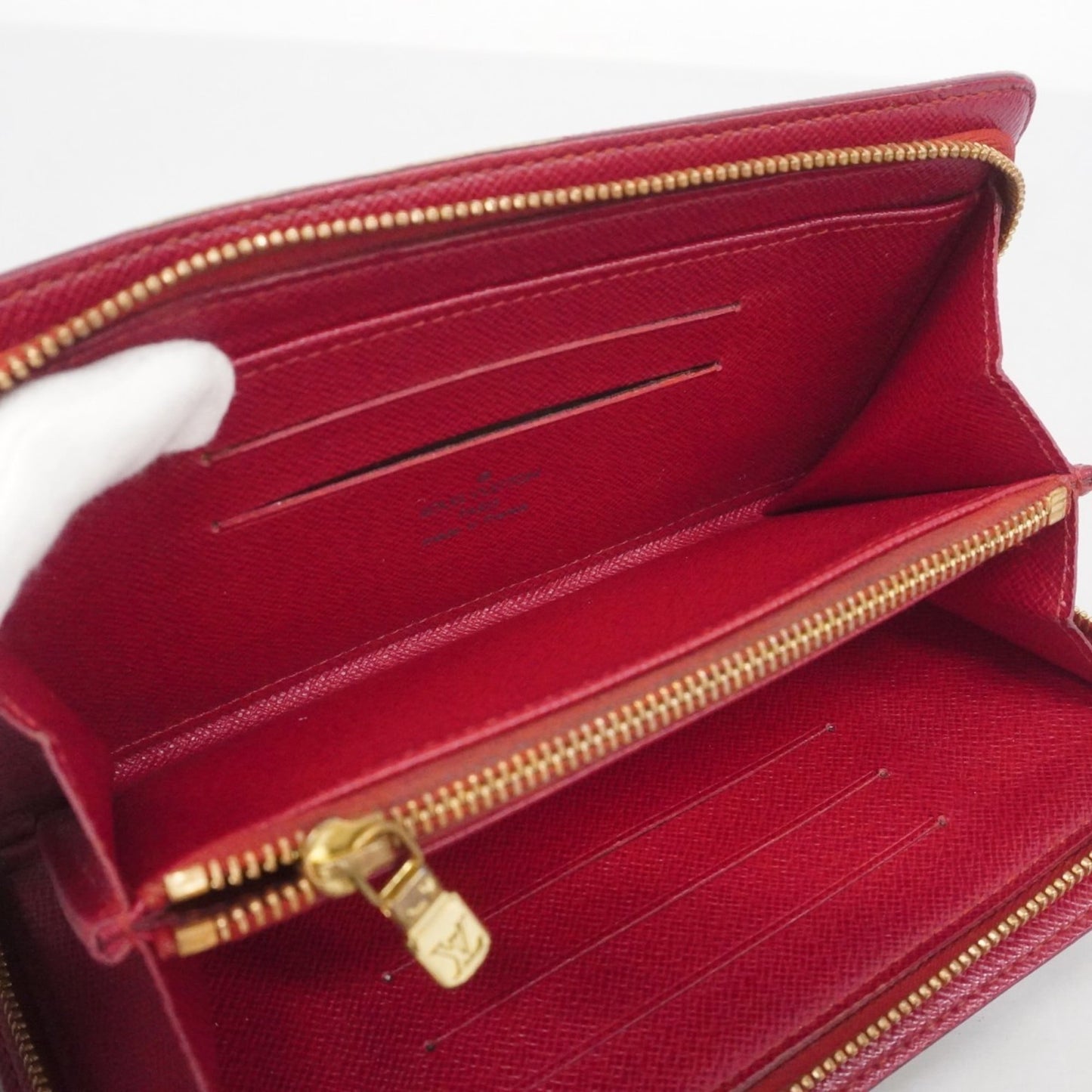 Louis Vuitton Brown Red Color Long Wallet (Bi-Fold) (Pre-Owned)