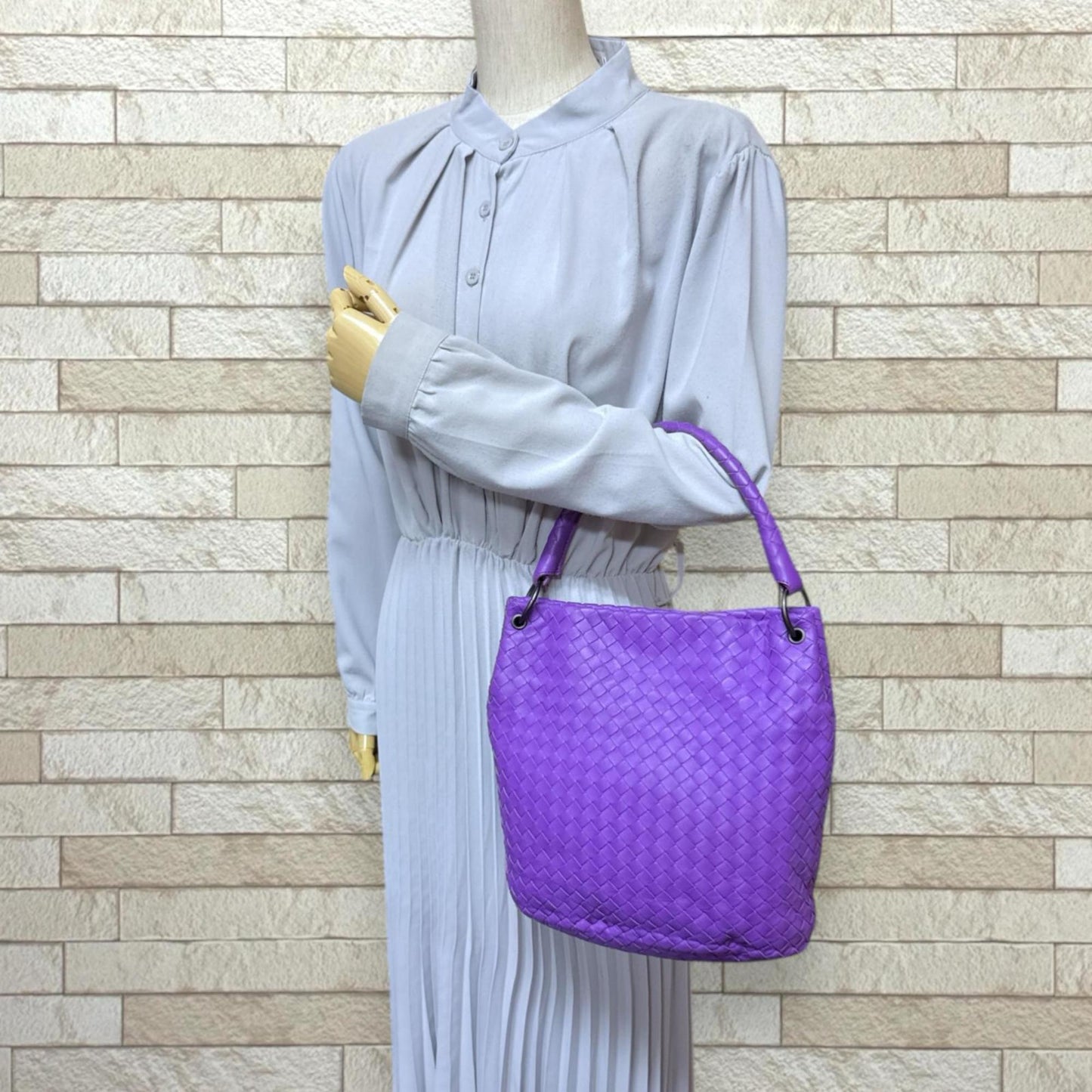 Bottega Veneta Intrecciato Purple Intrecciato Tote Bag (Pre-Owned)