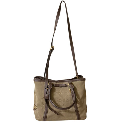 Prada Khaki Brown Handbag Tote Bag (Pre-Owned)