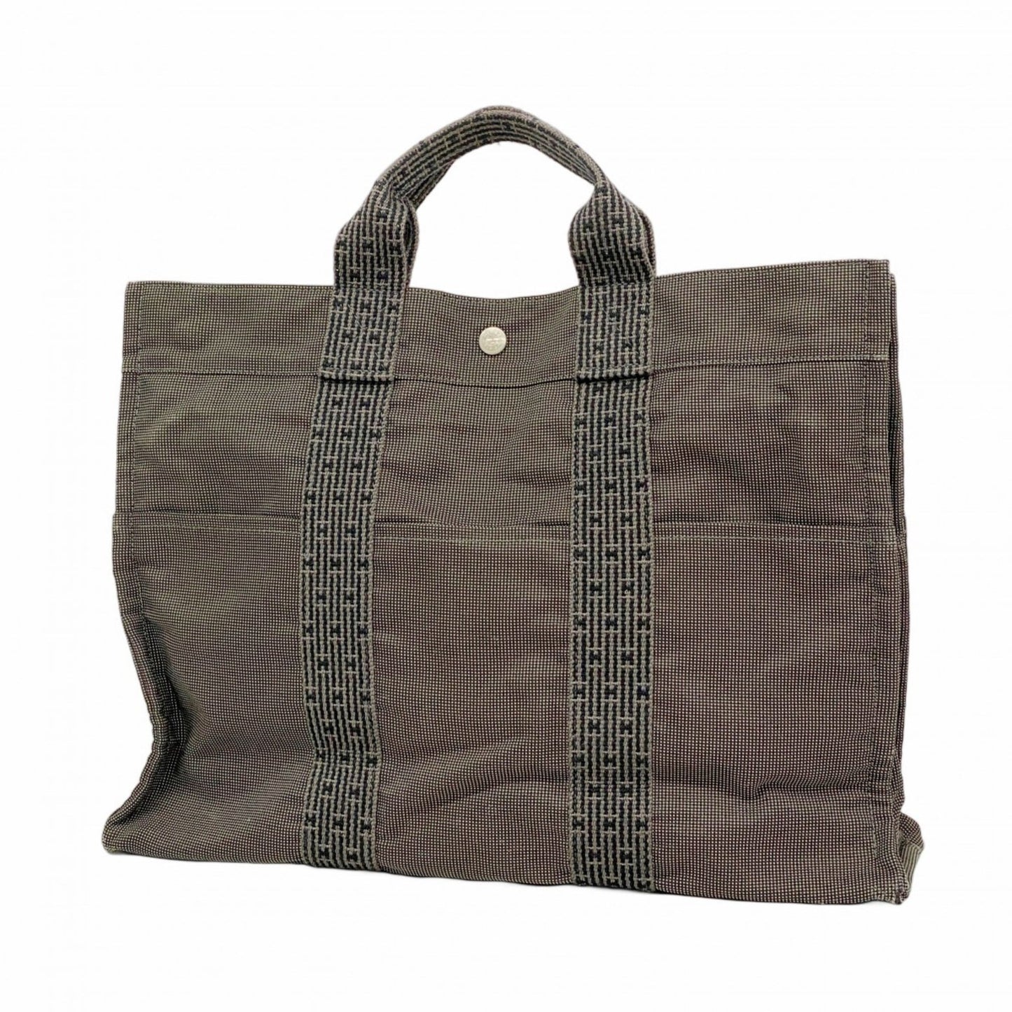 Hermes Gray Canvas Tote Bag (Pre-Owned)