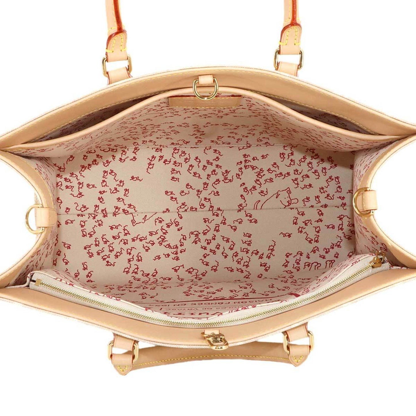 Louis Vuitton Beige Canvas Shoulder Bag Tote Bag (Pre-Owned)