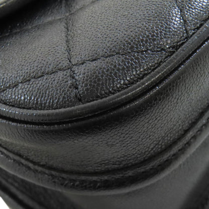 Chanel Matelasse Black Leather Shoulder Bag (Pre-Owned)