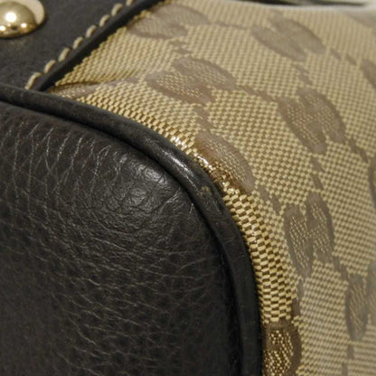 Gucci Beige Brown Gg Crystal Canvas Vinyl Coated Canvas Shoulder Bag Tote Bag (Pre-Owned)