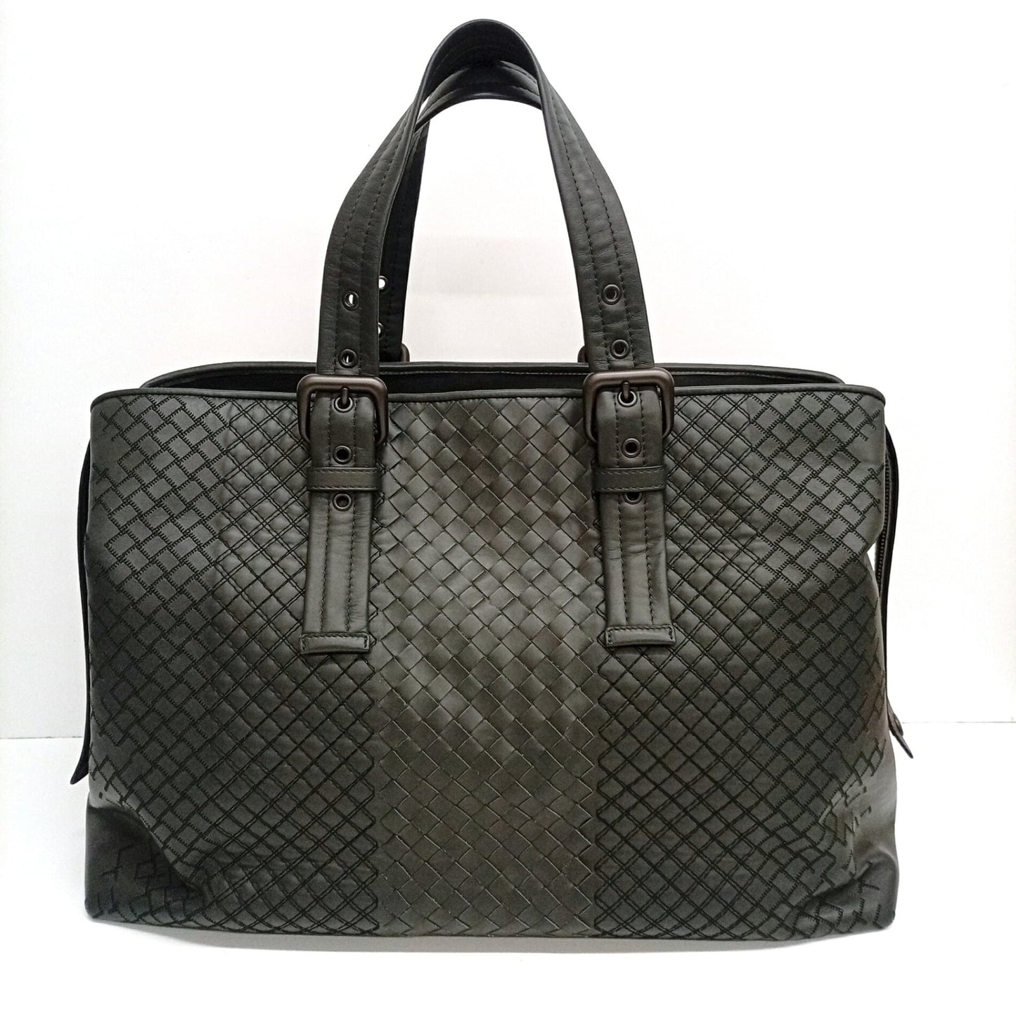 Bottega Veneta Gray Leather Tote Bag (Pre-Owned)