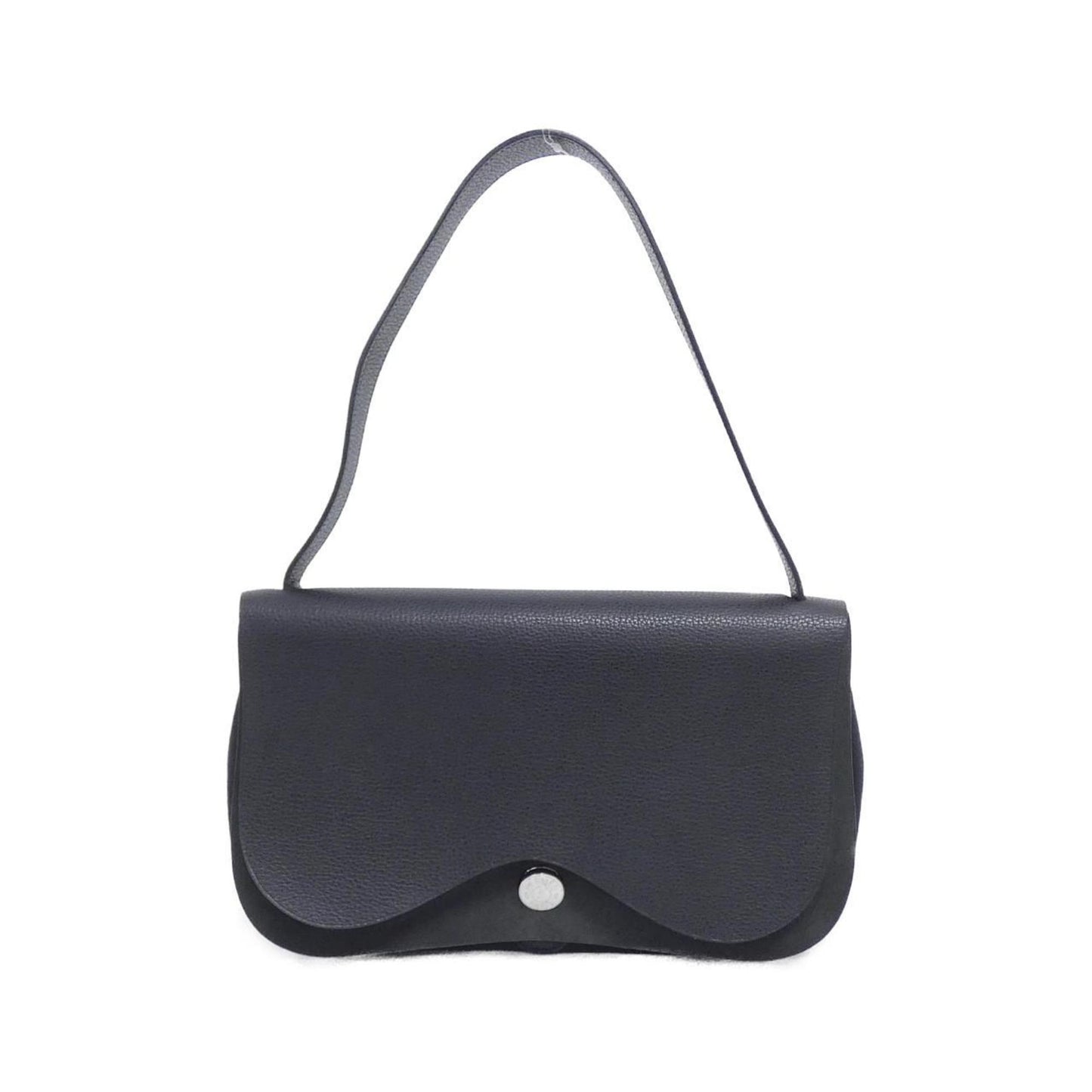 Hermes Silver Toile Chevron Shoulder Bag (Pre-Owned)