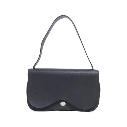 Hermes Silver Toile Chevron Shoulder Bag (Pre-Owned)