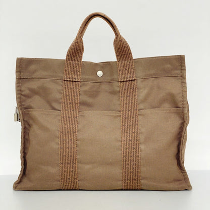 Hermes Brown Canvas Tote Bag (Pre-Owned)