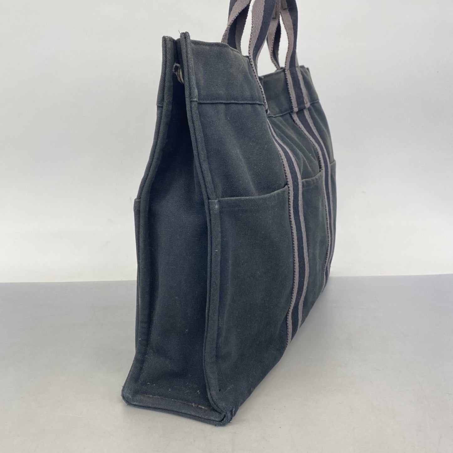 Hermes Black Canvas Tote Bag (Pre-Owned)