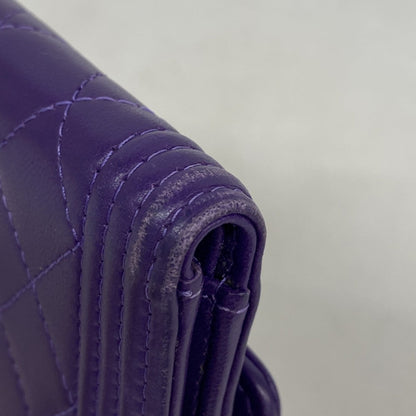 Chanel Purple Leather Wallet (Tri-Fold) (Pre-Owned)
