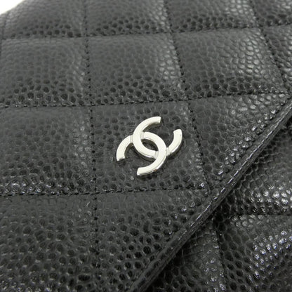 Chanel Black Bordeaux Grained Calfskin Chain/Shoulder Wallet (Pre-Owned)