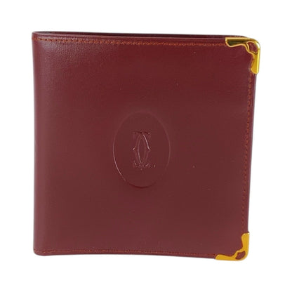 Cartier Wine Red Leather Wallet (Bi-Fold) (Pre-Owned)