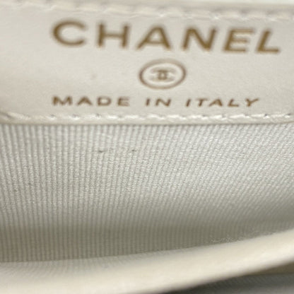 Chanel White Grained Calfskin Coin Purse/Coin Case (Pre-Owned)