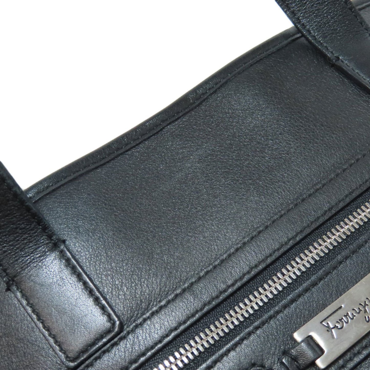 Salvatore Ferragamo Black Leather Tote Bag (Pre-Owned)