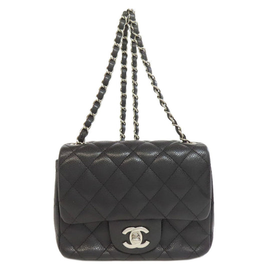 Chanel Matelasse Black Leather Shoulder Bag (Pre-Owned)