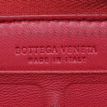 Bottega Veneta Red Color Intrecciato Long Wallet (Bi-Fold) (Pre-Owned)