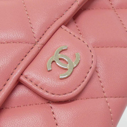 Chanel Pink Leather Long Wallet (Bi-Fold) (Pre-Owned)