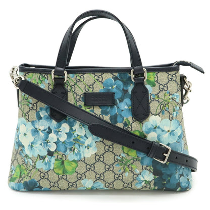 Gucci Beige Blue Multi-Color Pvc Gg Supreme Handbag Shoulder Bag Tote Bag (Pre-Owned)