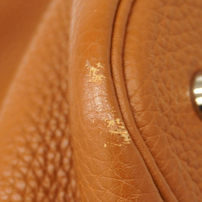 Hermes Gold Taurillon Clemence Leather Handbag (Pre-Owned)