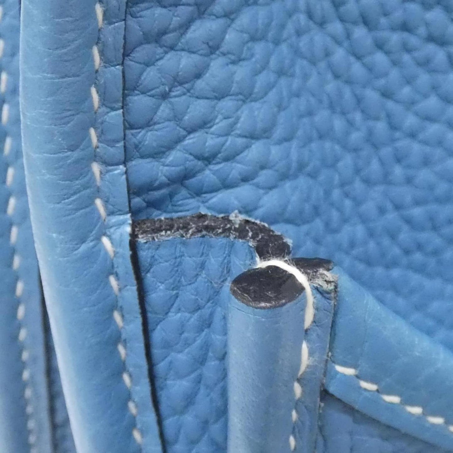 Hermes Blue Jean Taurillon Clemence Leather Shoulder Bag (Pre-Owned)