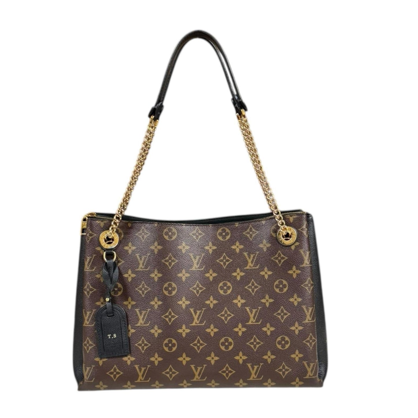 Louis Vuitton Black Brown Monogram Canvas Tote Bag (Pre-Owned)