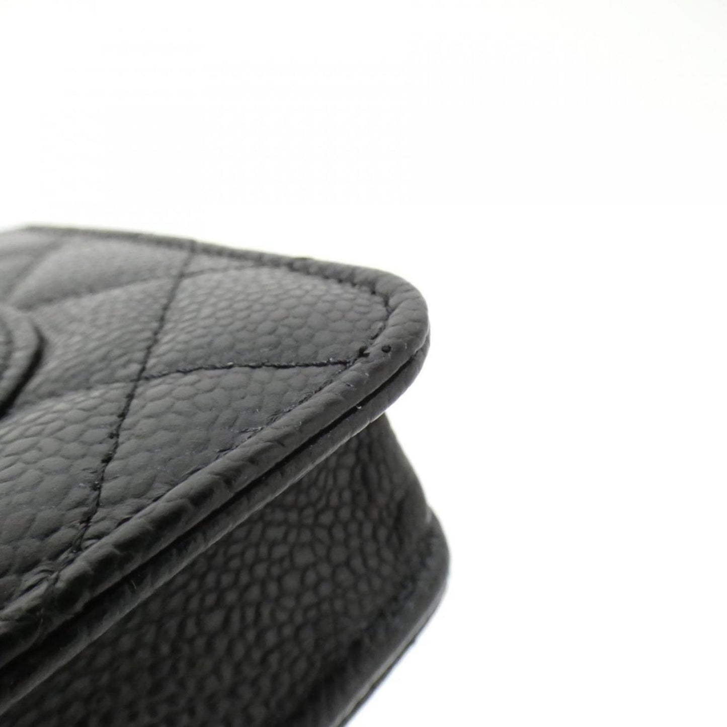 Chanel Black Bordeaux Grained Calfskin Chain/Shoulder Wallet (Pre-Owned)