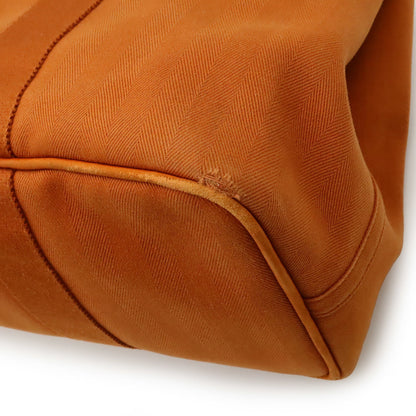 Hermes Orange Toile Chevron Leather Handbag Pouch Tote Bag (Pre-Owned)