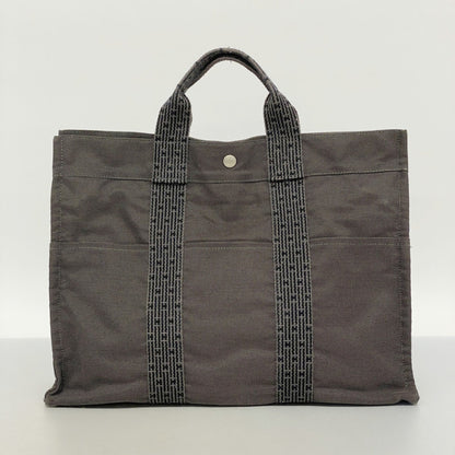 Hermes Gray Canvas Tote Bag (Pre-Owned)