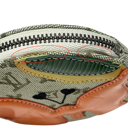 Louis Vuitton Green Multi-Color Yellow Canvas Leather Coin Purse/Coin Case (Pre-Owned)