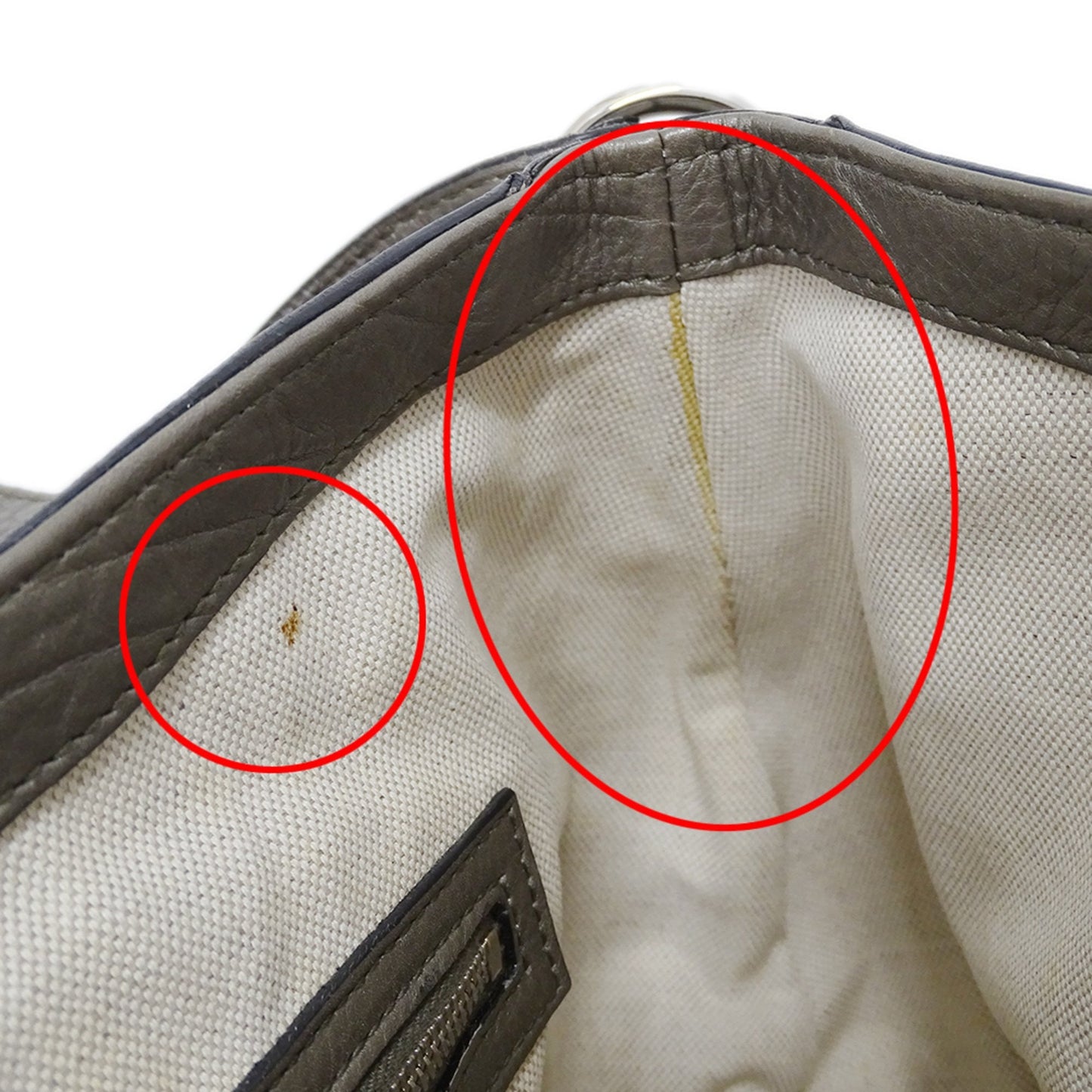 Gucci Bronze Metallic Gray Leather Shoulder Bag (Pre-Owned)