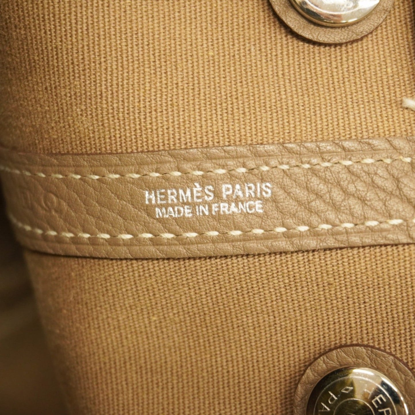 Hermes Etoupe Gray Toile Officier Tote Bag (Pre-Owned)