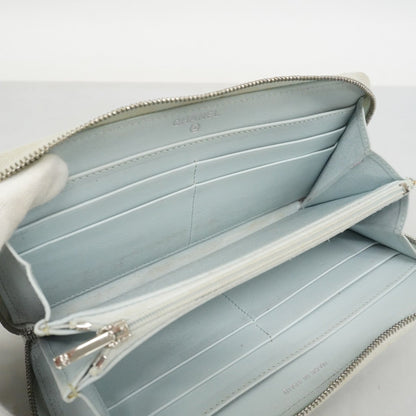 Chanel Light Blue Grained Calfskin Long Wallet (Bi-Fold) (Pre-Owned)