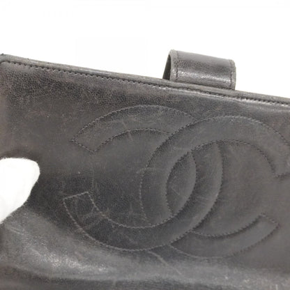 Chanel Black Leather Long Wallet (Bi-Fold) (Pre-Owned)
