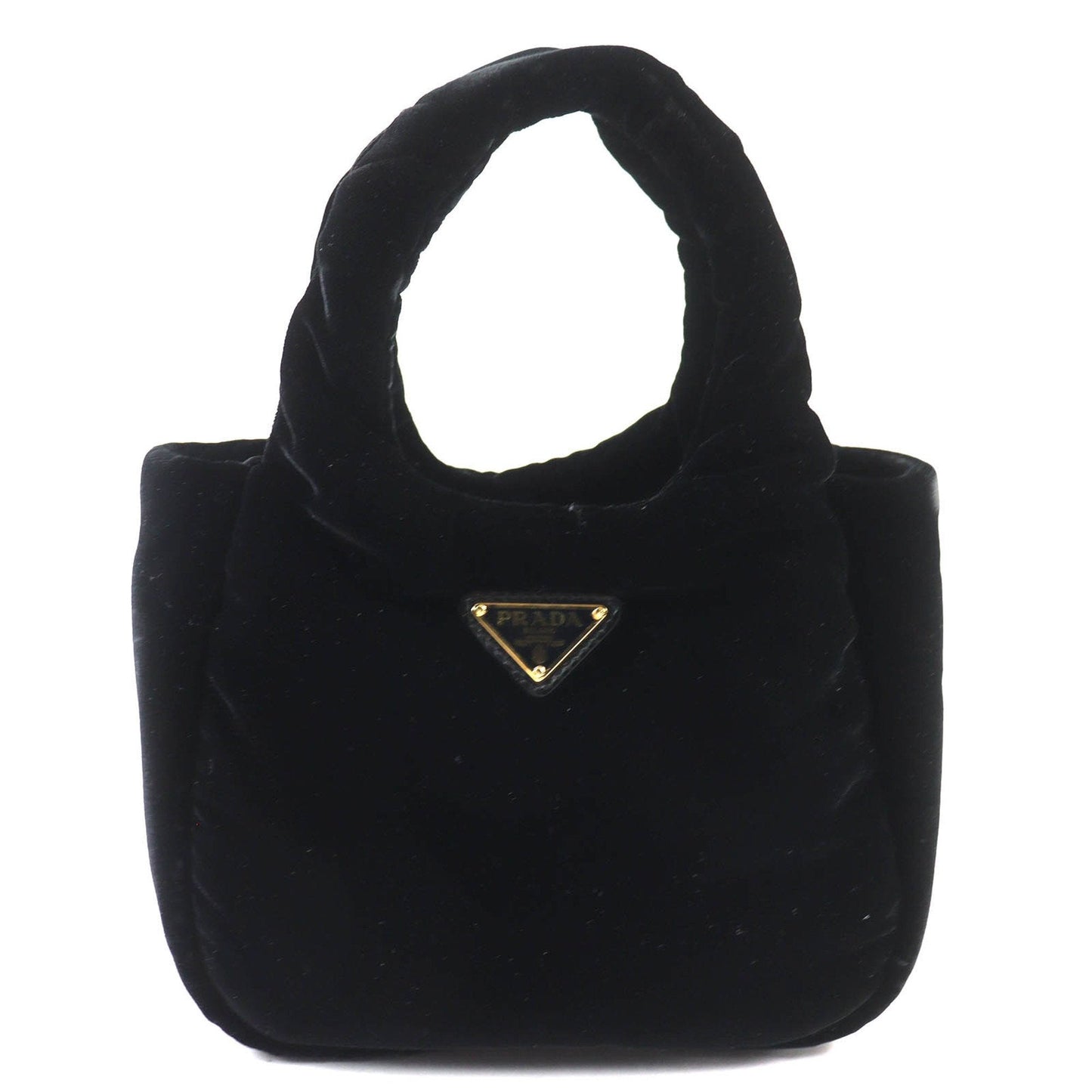 Prada Black Velvet Handbag Shoulder Bag (Pre-Owned)