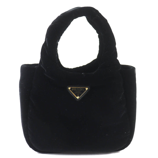 Prada Black Velvet Handbag Shoulder Bag (Pre-Owned)