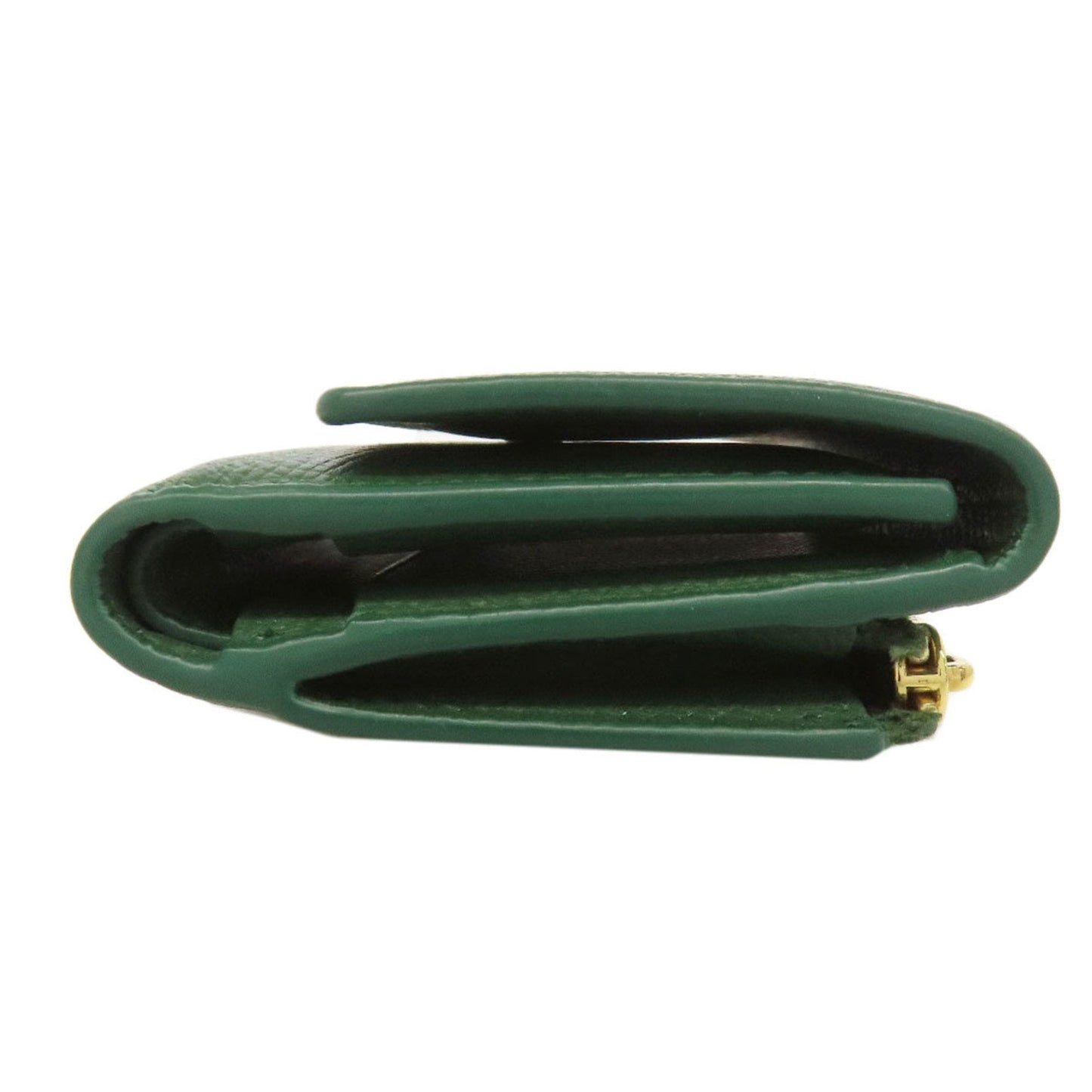 Salvatore Ferragamo Gancini Green Leather Wallet (Bi-Fold) (Pre-Owned)