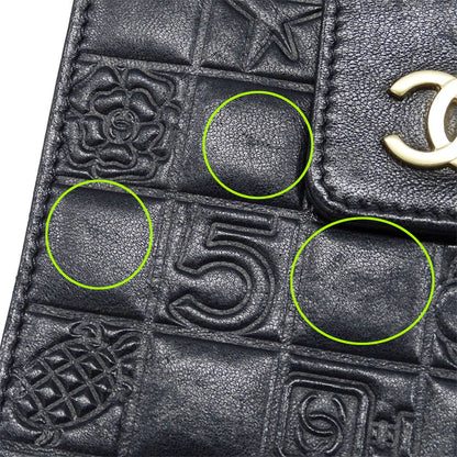 Chanel Black Leather Wallet (Bi-Fold) (Pre-Owned)